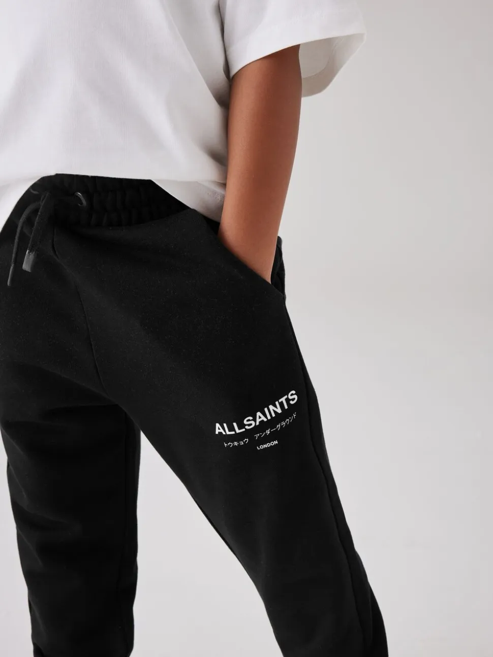 Zwart - smALLSAINTS Underground rechte joggingbroek met omslag van 100% katoen