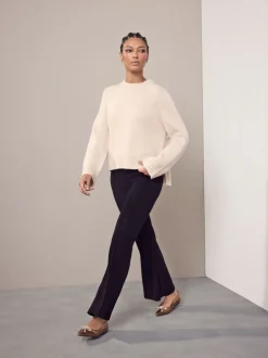 Zwart - Smoothing Corduroy Bootcut Trousers