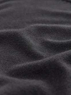 Zwart - Soft Touch V-hals Katoenrijk Vest met Knopen