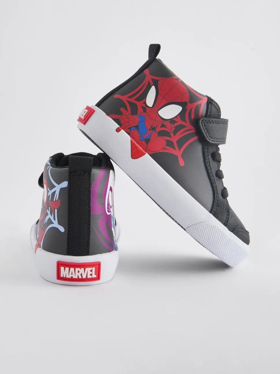 Zwart - Spidey And Friends laarzen met klittenbandsluiting en elastische veters
