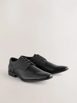 Zwart - Standaard pasvorm - Derbyschoenen met veter