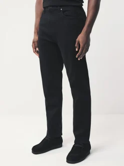 Zwart - Standaard toelopende pasvorm - Motionflex jeans