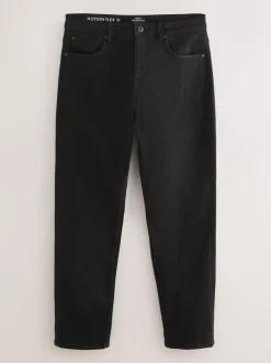 Zwart - Standaard toelopende pasvorm - Motionflex jeans