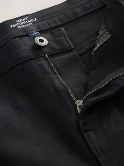 Zwart - Standaard toelopende pasvorm - Motionflex jeans