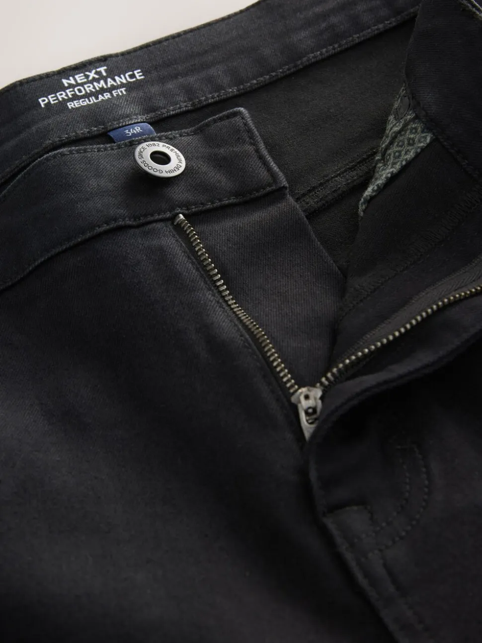 Zwart - Standaard toelopende pasvorm - Motionflex jeans
