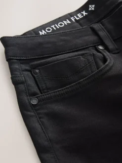 Zwart - Standaard toelopende pasvorm - Motionflex jeans