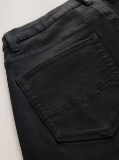 Zwart - Standaard toelopende pasvorm - Motionflex jeans