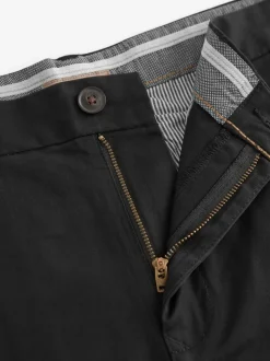 Zwart - Straight fit - Chinoshort met stretch