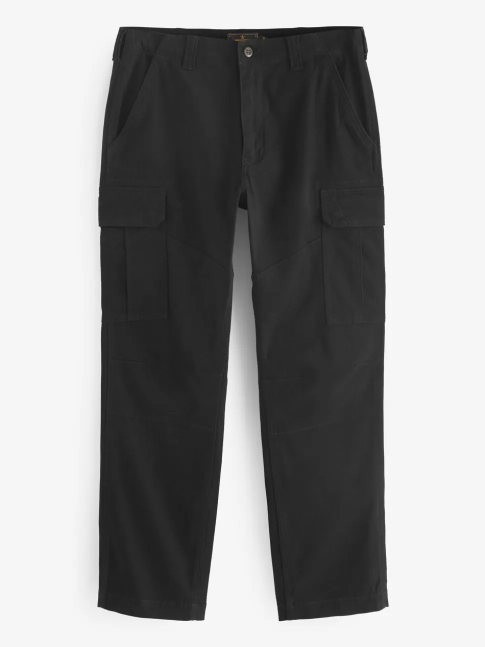 Zwart - Straight fit - Katoenen cargostretchbroek