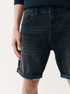 Zwart - Straight fit - Stretch denim short