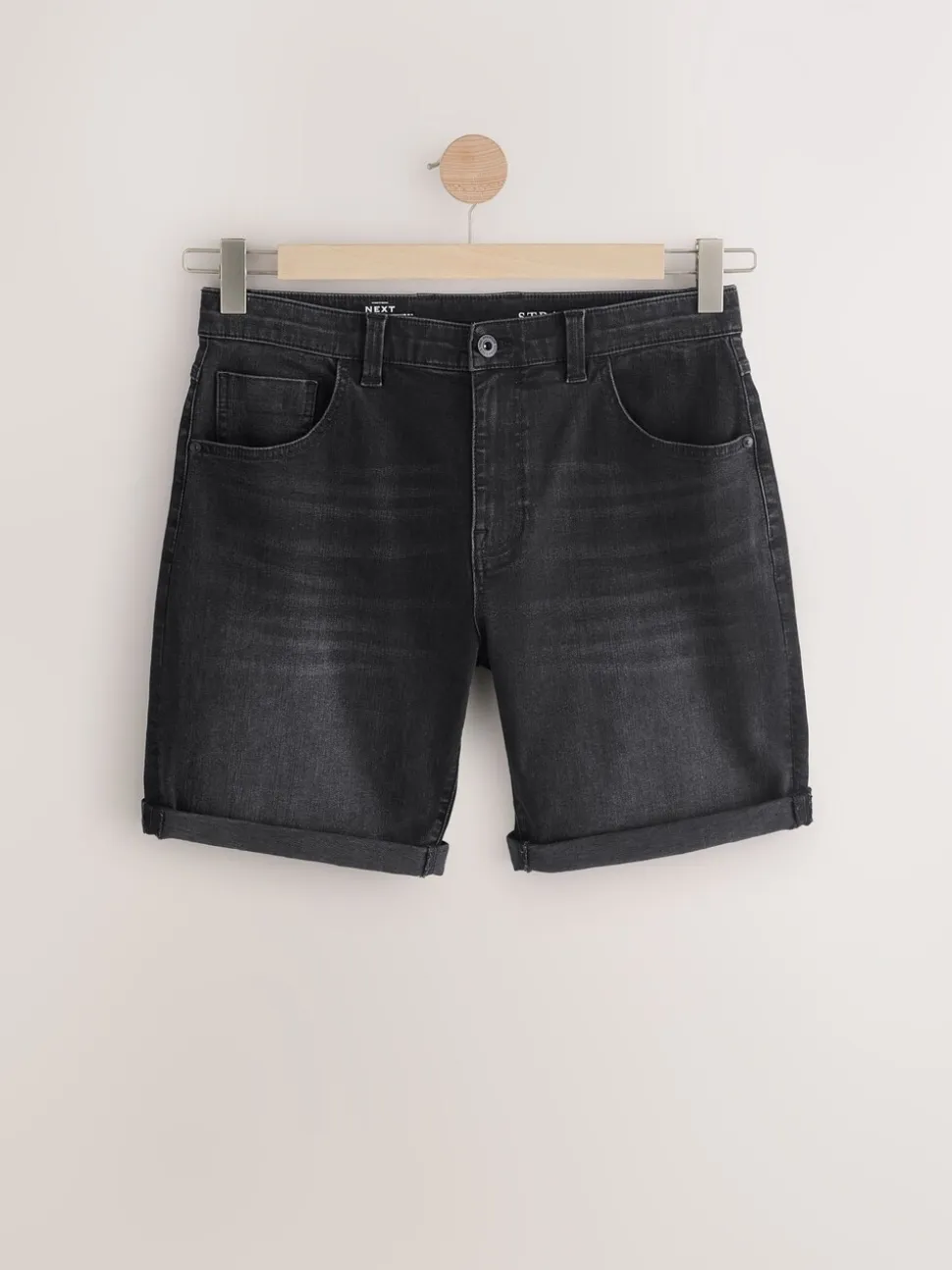 Zwart - Straight fit - Stretch denim short