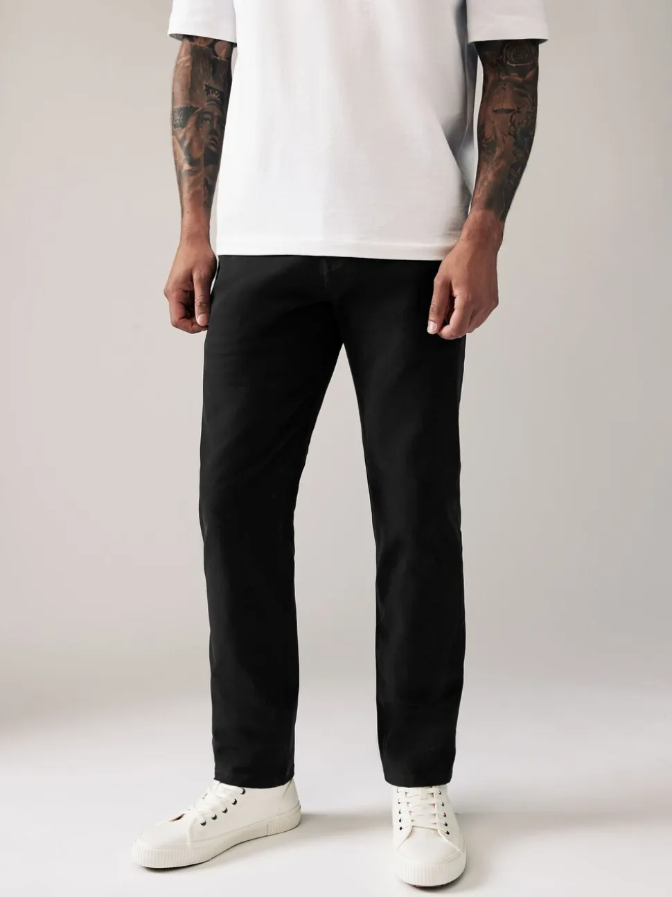 Zwart - Straight fit - Stretchy chino