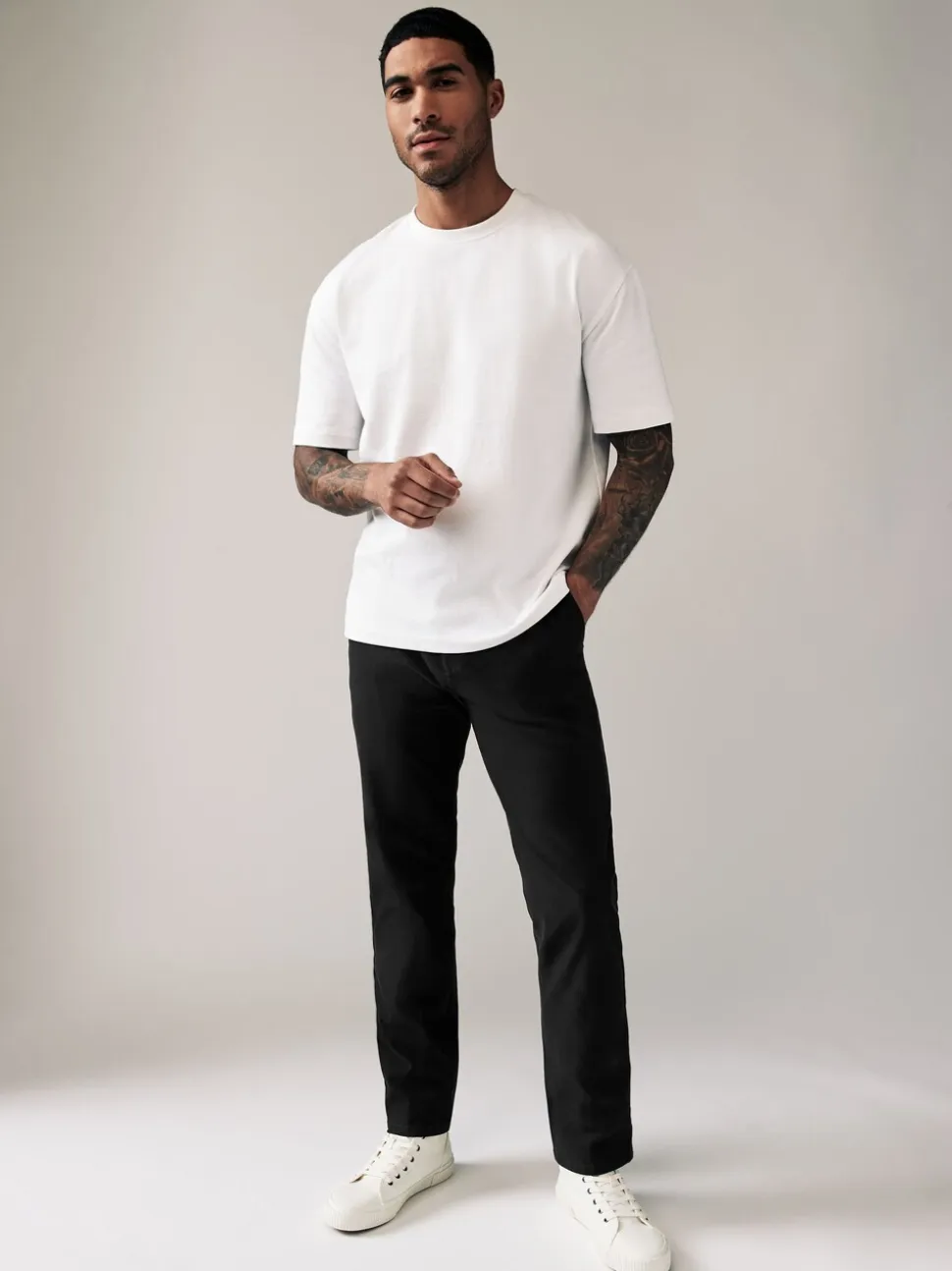 Zwart - Straight fit - Stretchy chino