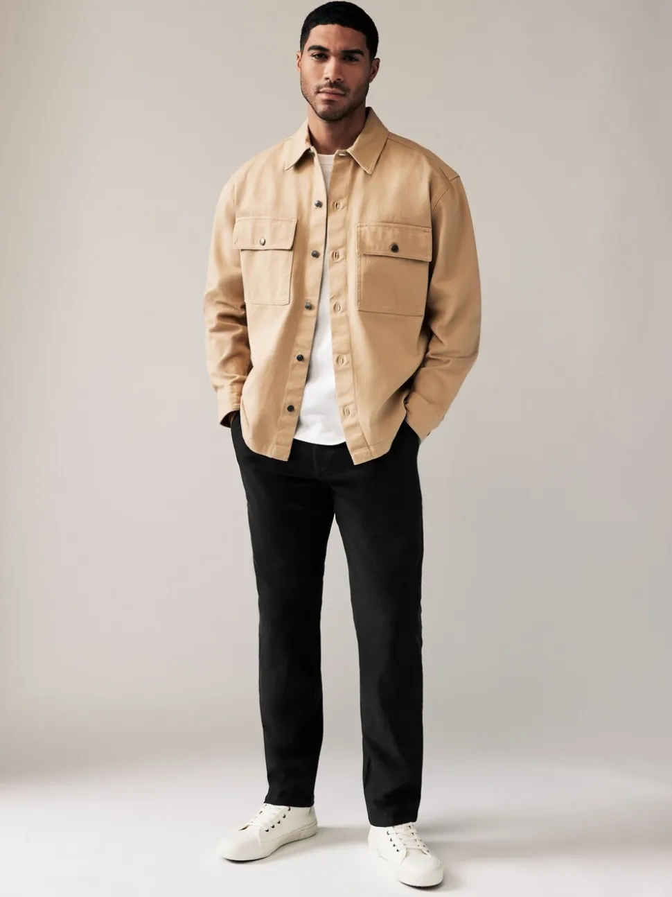 Zwart - Straight fit - Stretchy chino