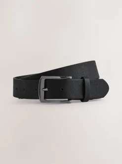 Zwart - Straight fit - Zachte chino met riem