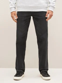Zwart - Straight-fit Essential stretchy jeans met rechte pasvorm