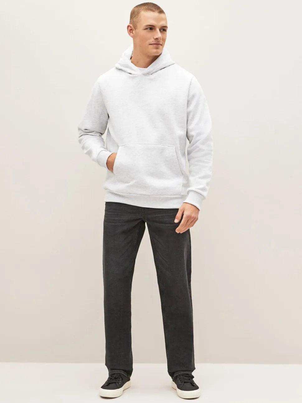 Zwart - Straight-fit Essential stretchy jeans met rechte pasvorm