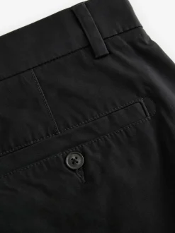 Zwart - Strakke Pasvorm - Chinoshort met stretch