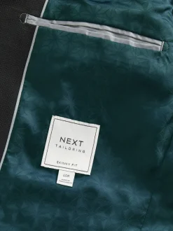 Zwart - Strakke Pasvorm - Kostuum met textuur: colbert