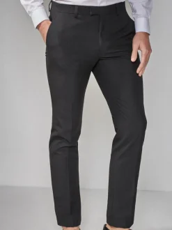 Zwart - Strakke Pasvorm - Pantalon in smokingstijl