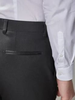 Zwart - Strakke Pasvorm - Pantalon in smokingstijl