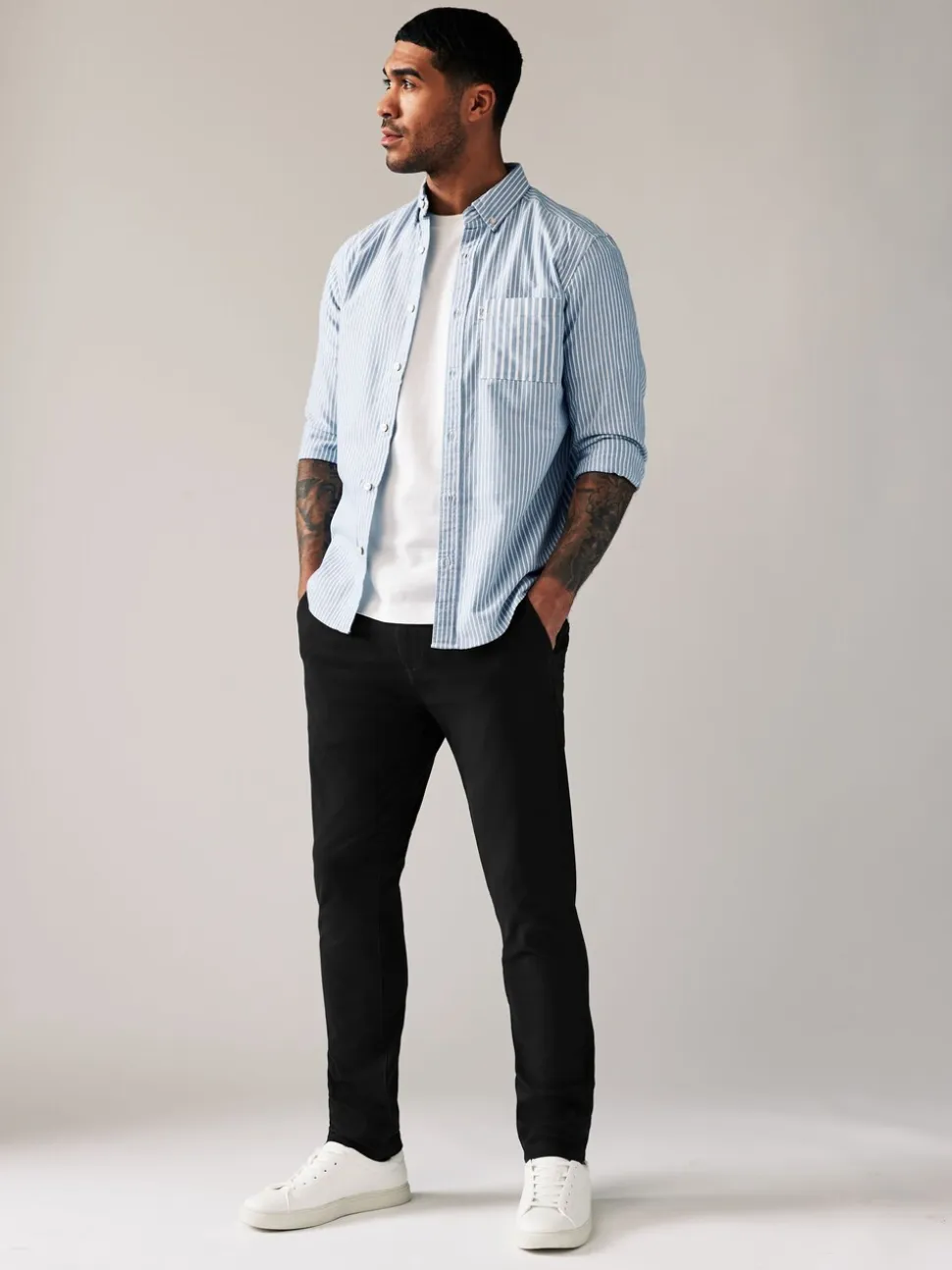 Zwart - Strakke Pasvorm - Stretchy chino