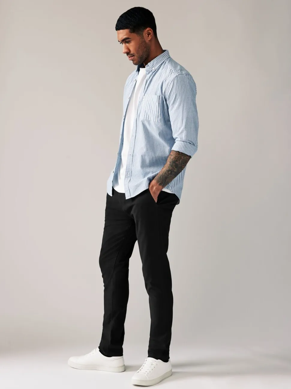 Zwart - Strakke Pasvorm - Stretchy chino
