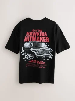 Zwart - Stranger Things Graphic Print T-Shirt