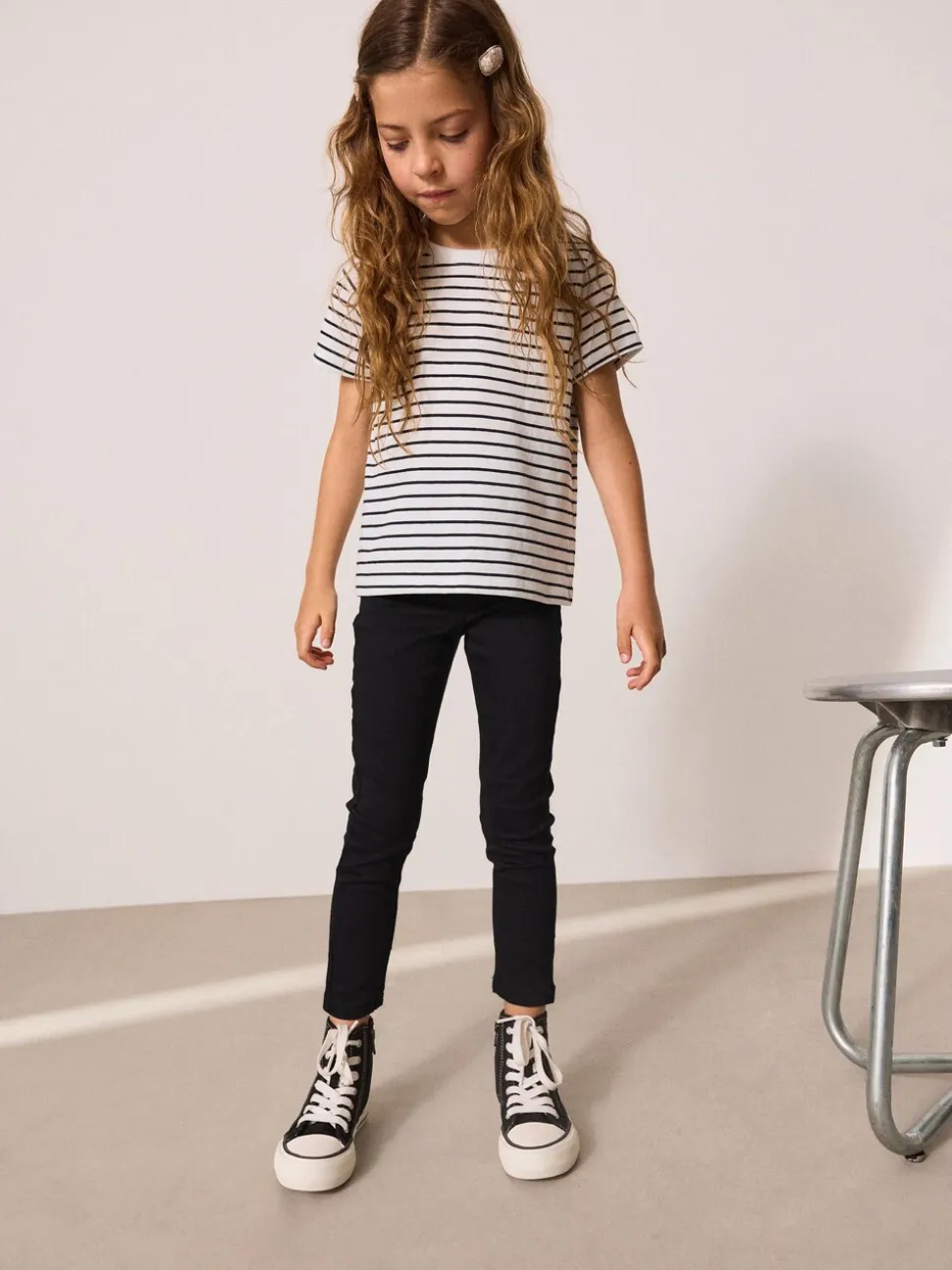 Zwart - Stretchleggings (3-16 jr)
