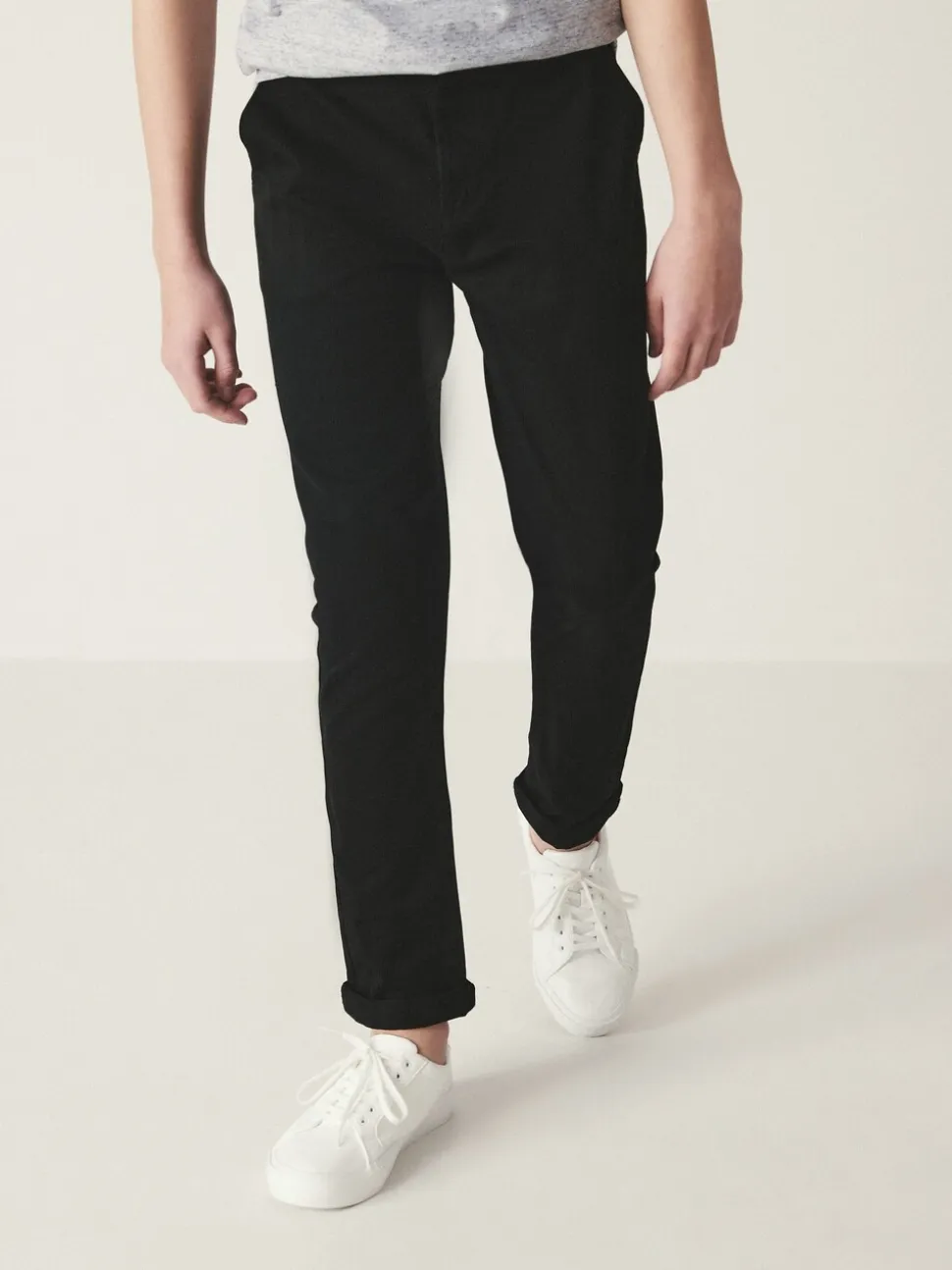Zwart - Stretchy chino's (3-17jr)