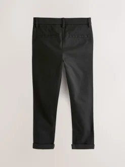 Zwart - Stretchy chino's (3-17jr)