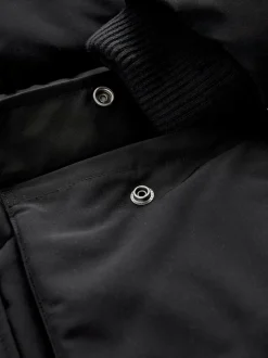 Zwart - Superdry - Everest lange gewatteerde jas