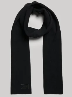 Zwart - Superdry - Gebreide sjaal met logo