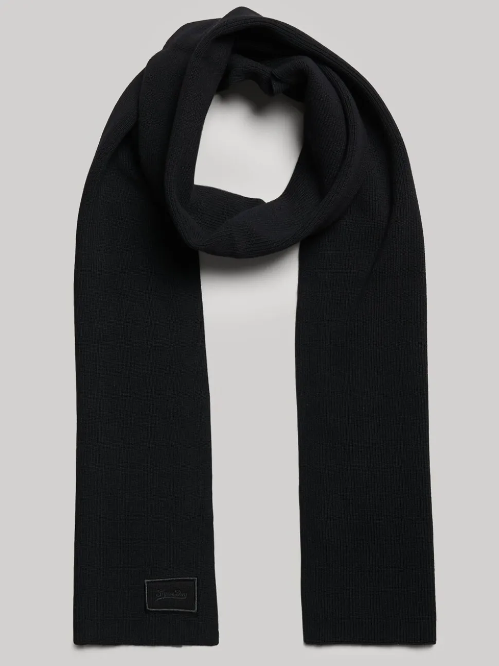 Zwart - Superdry - Gebreide sjaal met logo