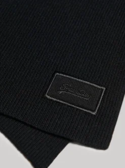 Zwart - Superdry - Gebreide sjaal met logo