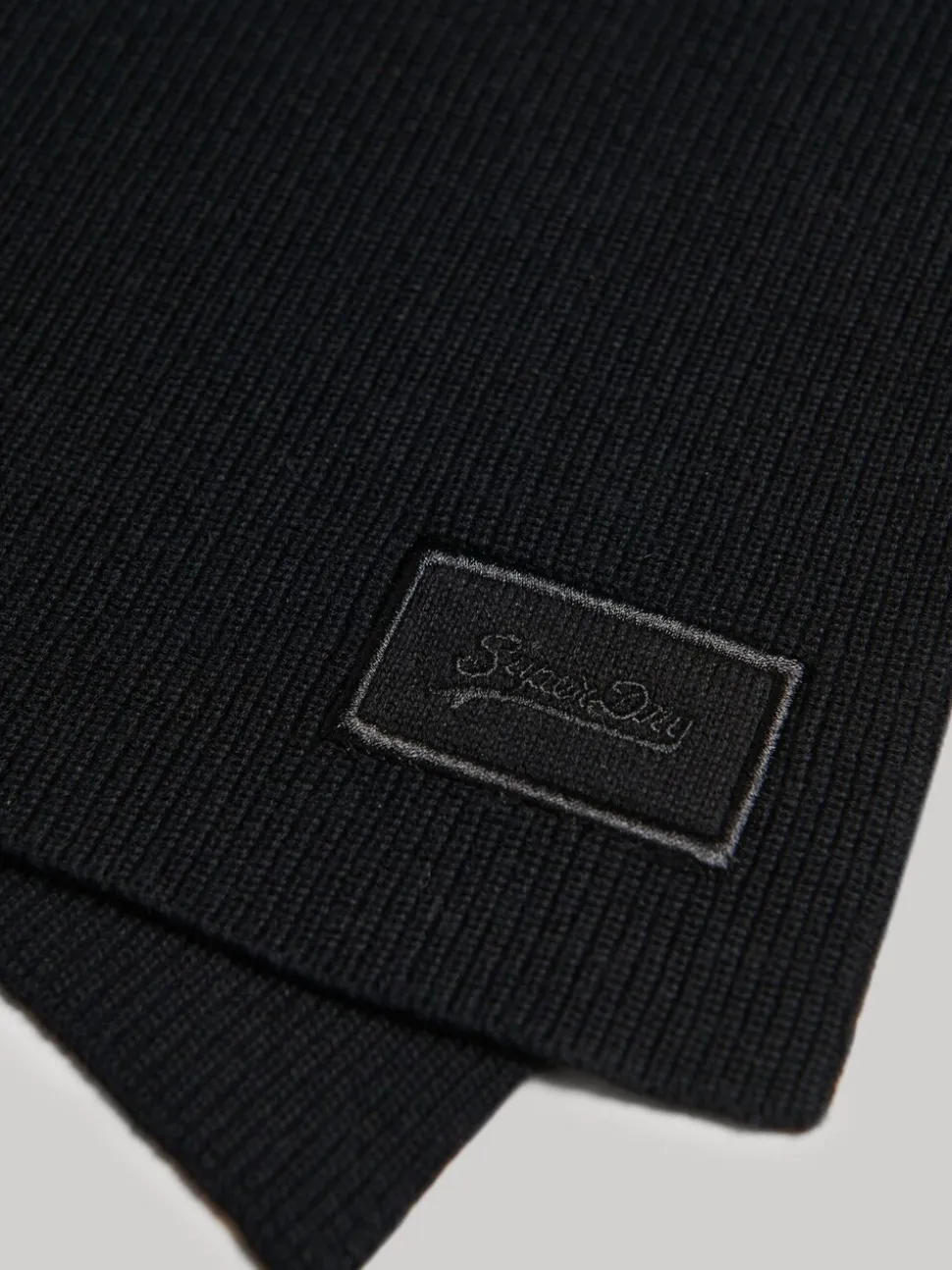 Zwart - Superdry - Gebreide sjaal met logo