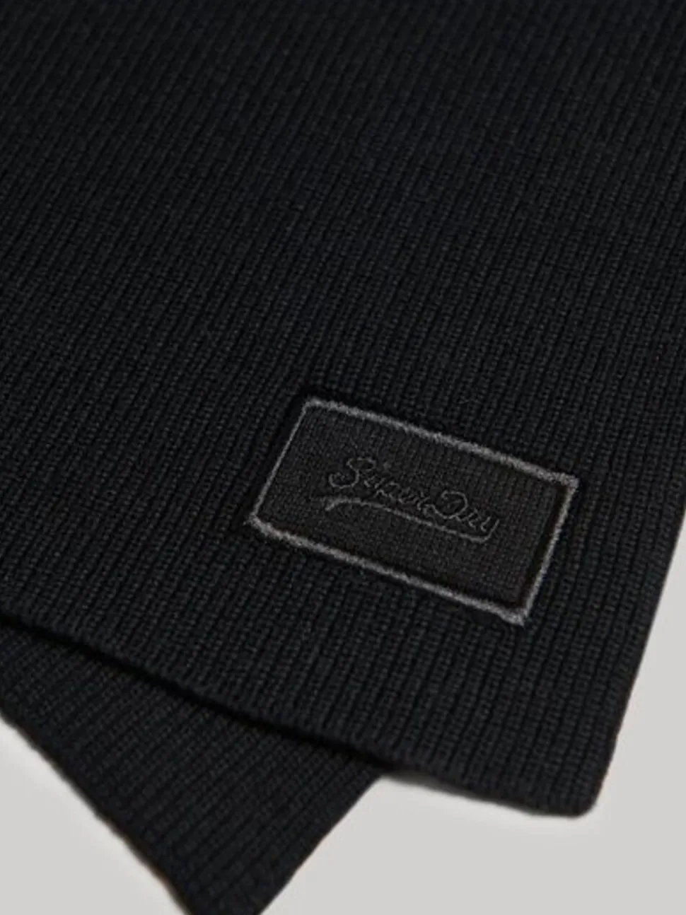 Zwart - Superdry - Gebreide sjaal met logo