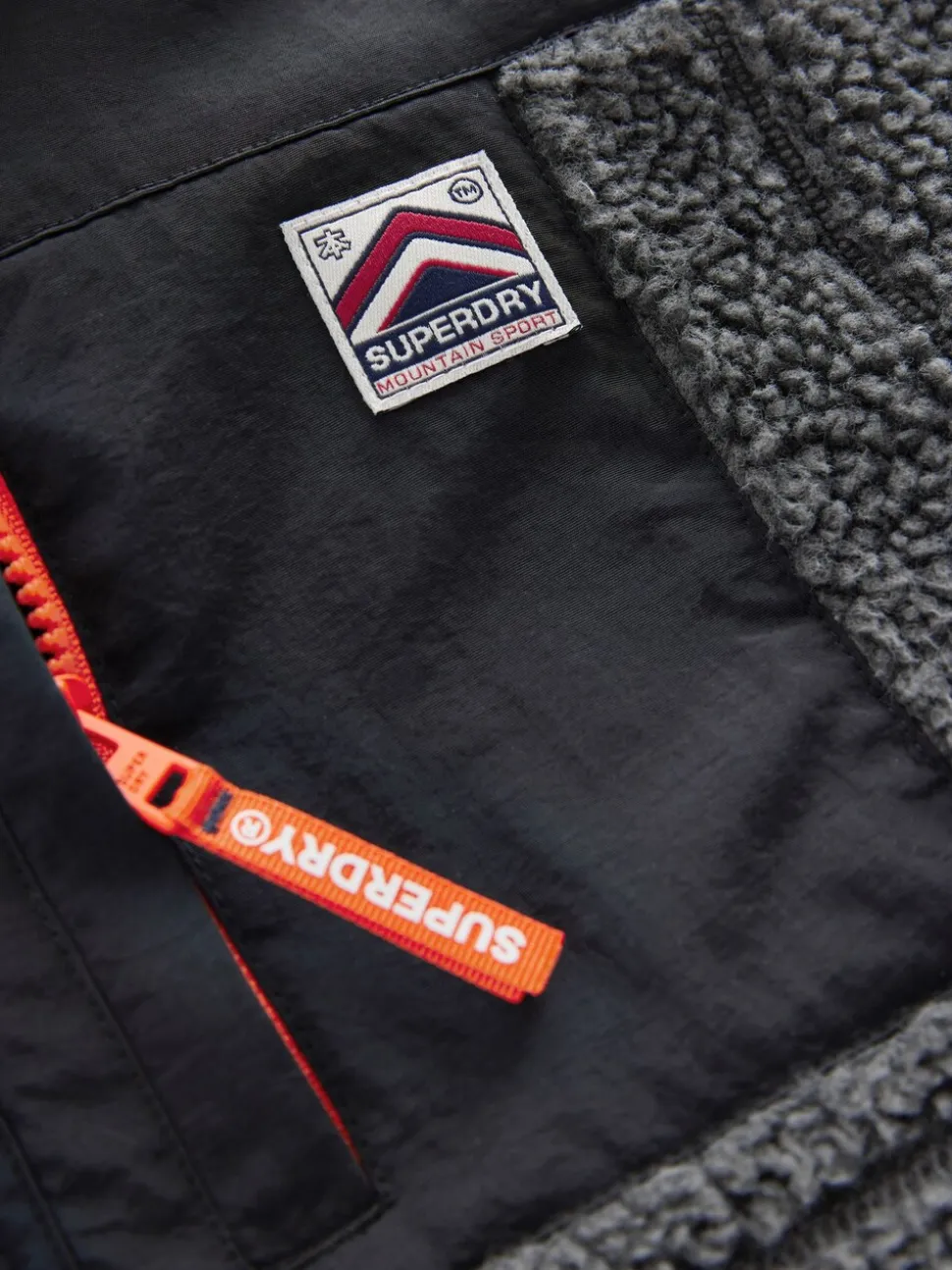 Zwart - Superdry - Jack met rits en borgvoering