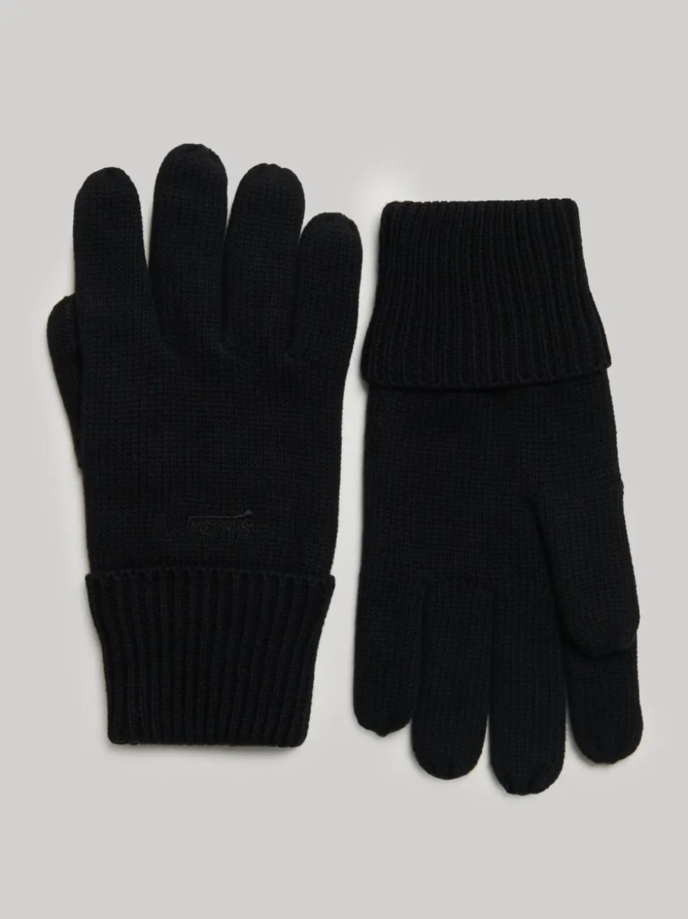 Zwart - Superdry gebreide handschoenen met logo