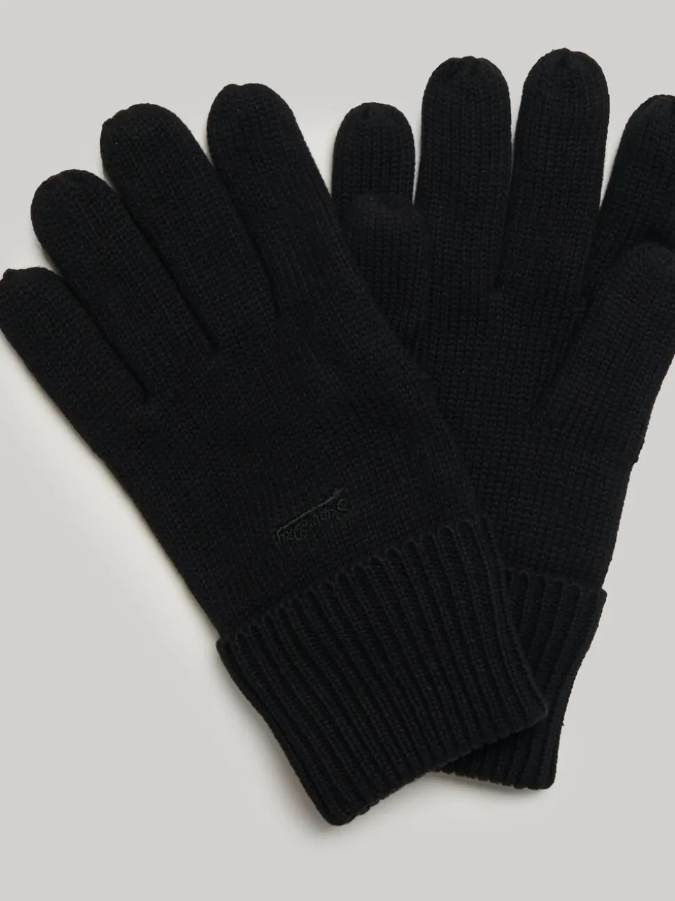 Zwart - Superdry gebreide handschoenen met logo