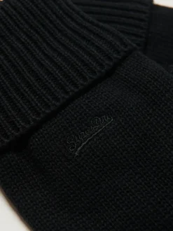 Zwart - Superdry gebreide handschoenen met logo