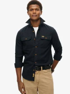 Zwart - Superdry Trailsman overhemd met relaxte pasvorm