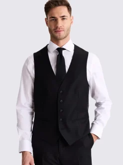 Zwart - Tailored - MOSS Stretch Suit Waistcoat