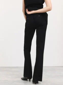 Zwart - Tailored Bootcut Trousers With Wool