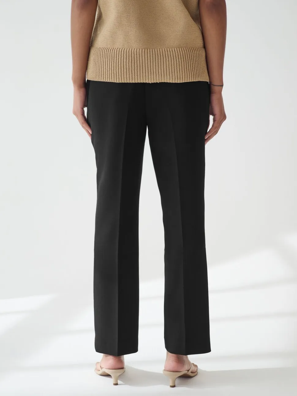 Zwart - Tailored Elasticated Back Straight Leg Trousers