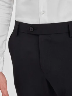 Zwart - Tailored fit - Chique stretchy broek