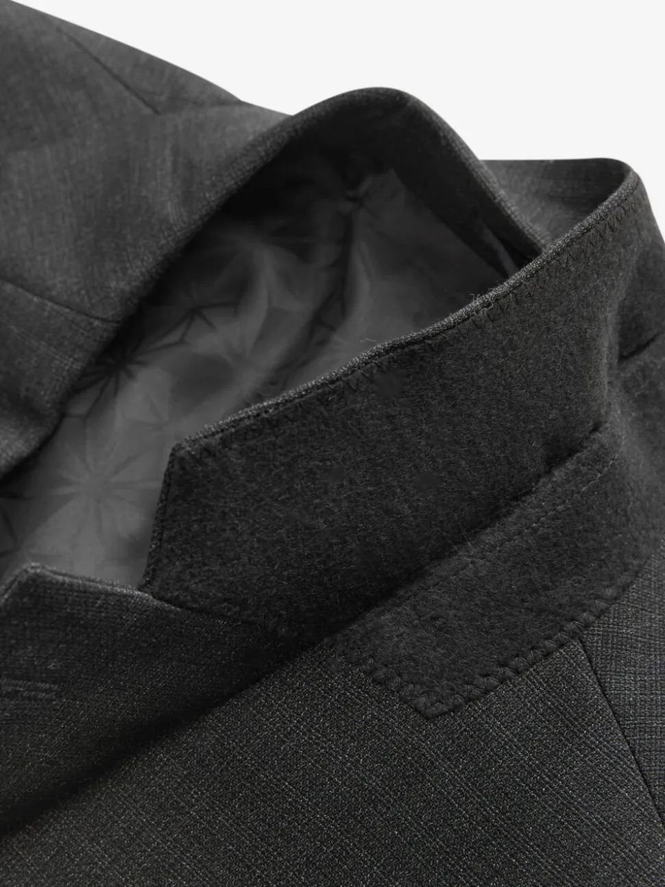 Zwart - Tailored fit - Colbert van wolmix met textuur