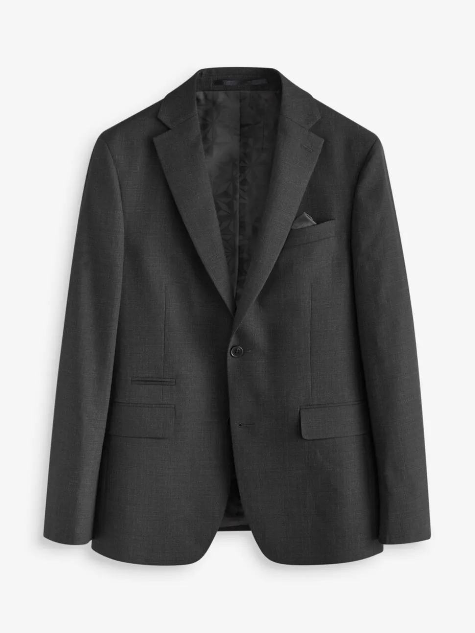 Zwart - Tailored fit - Colbert van wolmix met textuur
