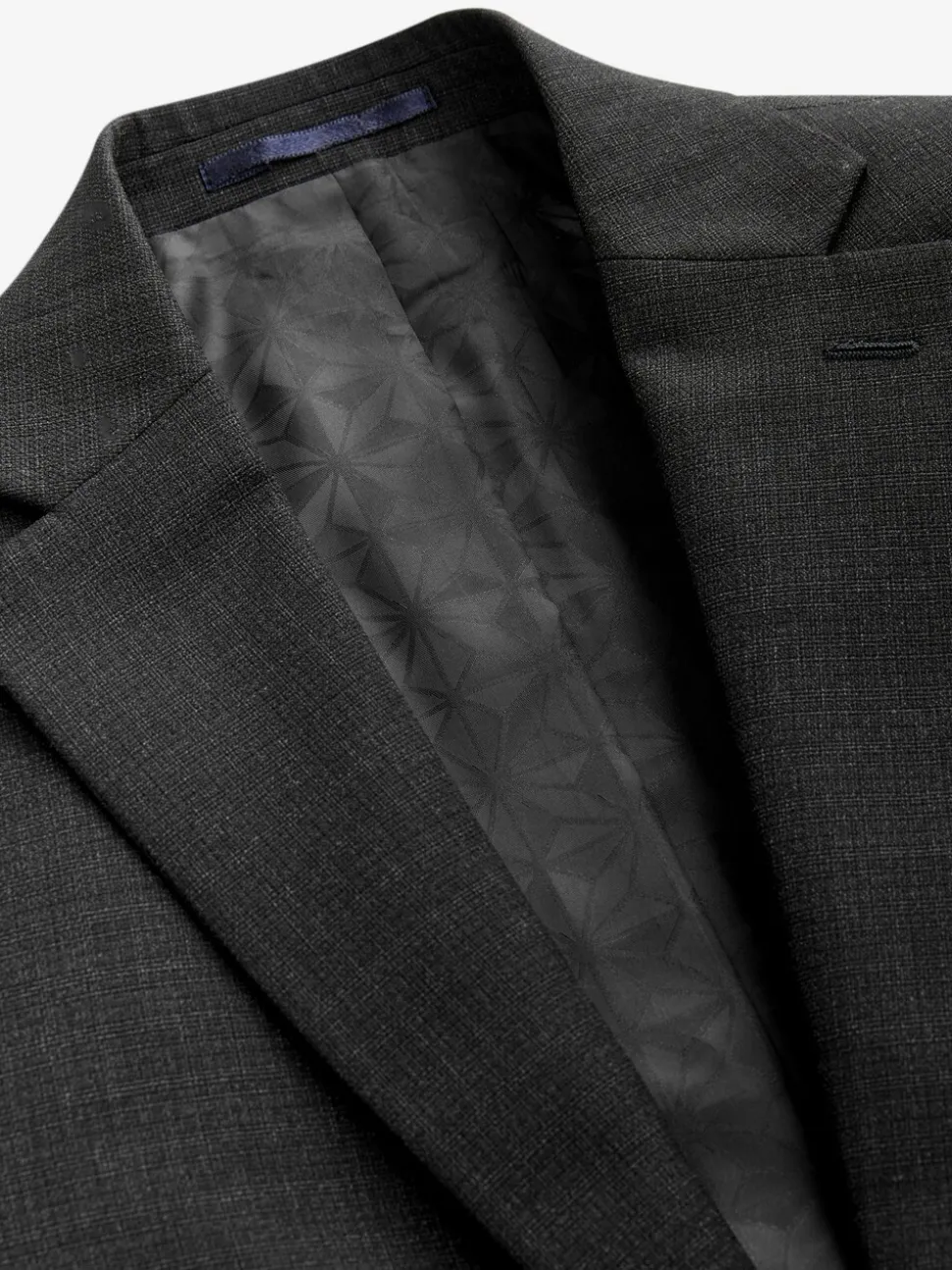 Zwart - Tailored fit - Colbert van wolmix met textuur