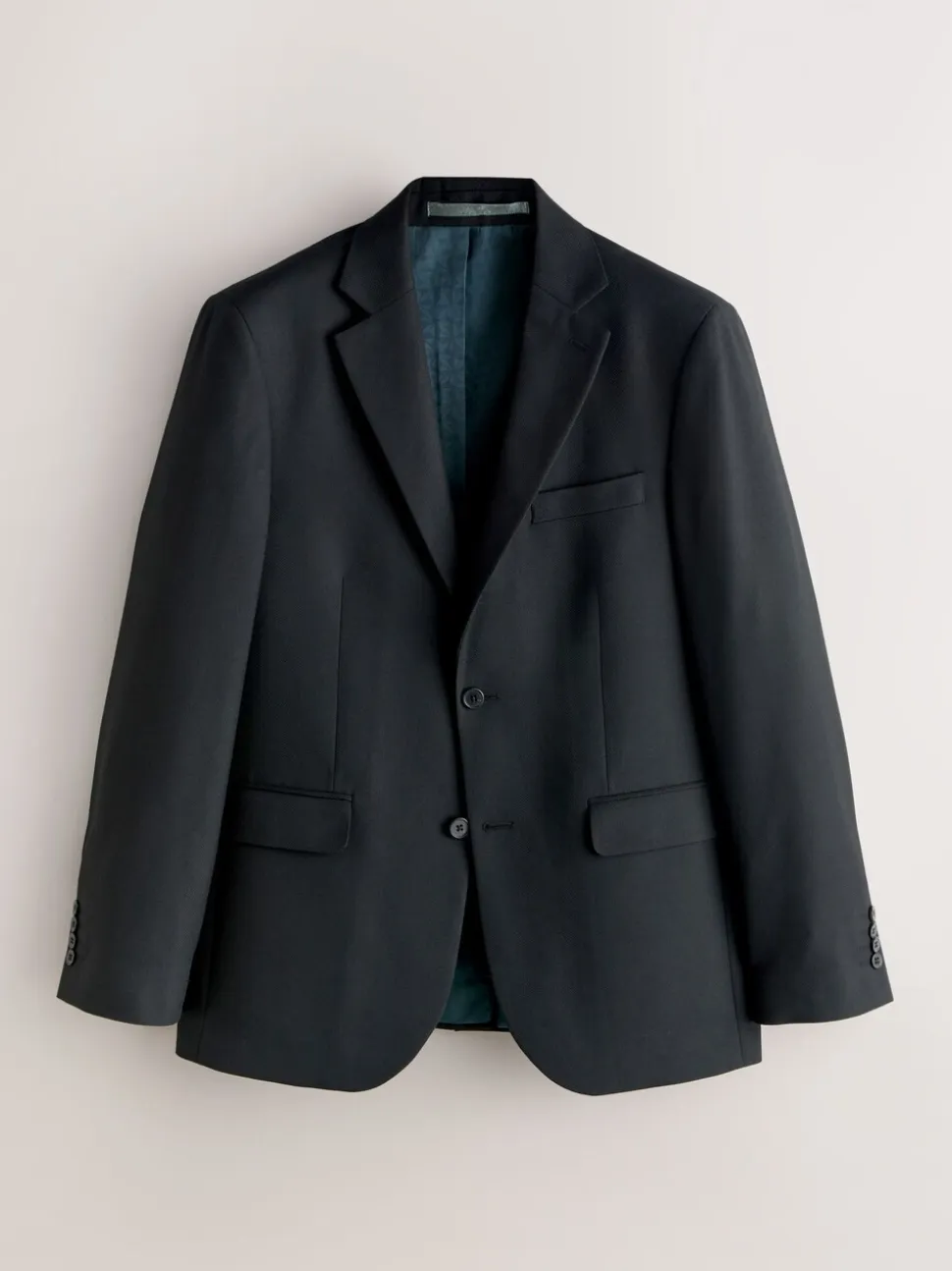 Zwart - Tailored fit - Kostuum met textuur: colbert